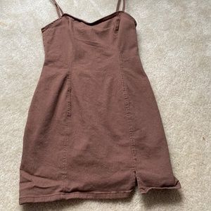 H&M brown slit dress